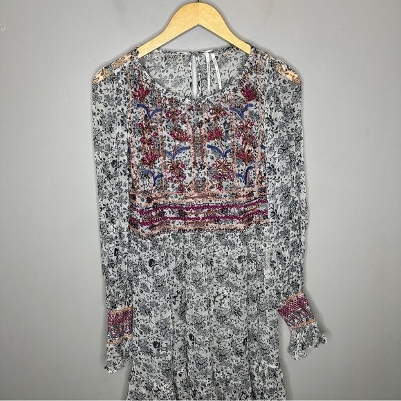 Anthropologie Giselle Beaded Tunic Chiffon Dress - Picture 3 of 9